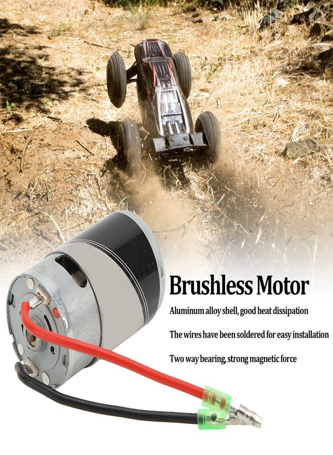 equlup RC Brushless Motor, 550 Brushless Motor 22500 RPM Two Way Bearing 12T Brushless Motor Sensorless Controller for 1/10 Climbing Car Big Bike - Image 2